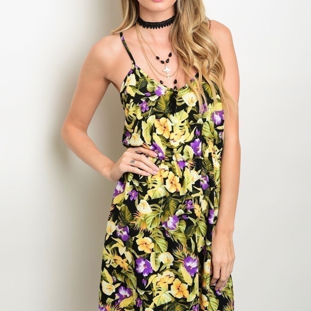 Purple floral mini sundress SM NWT